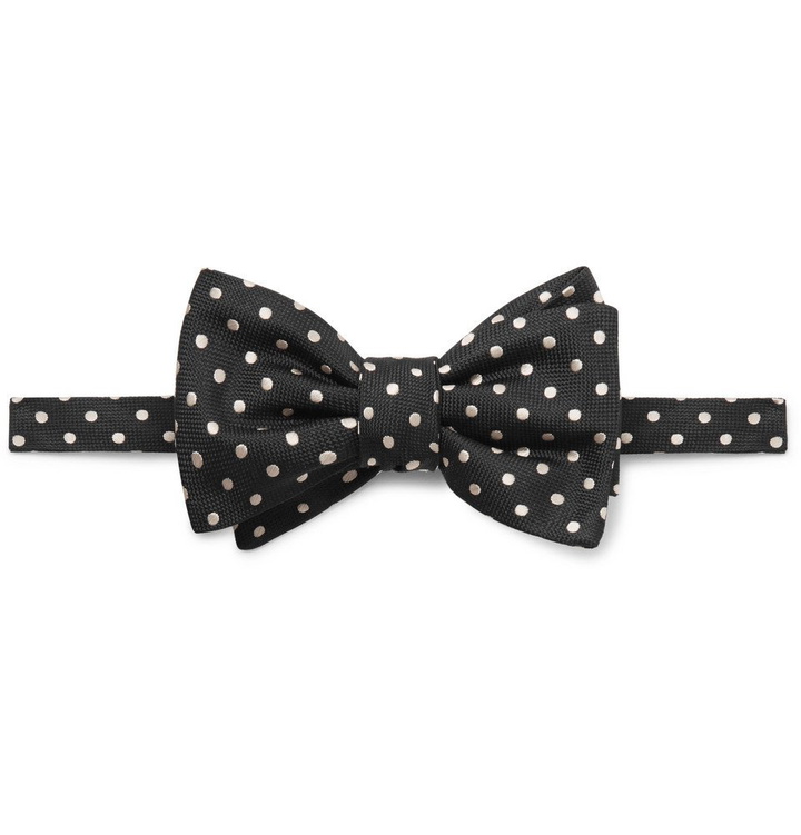 Photo: Alexander McQueen - Pre-Tied Polka-Dot Silk-Jacquard Bow Tie - Men - Black