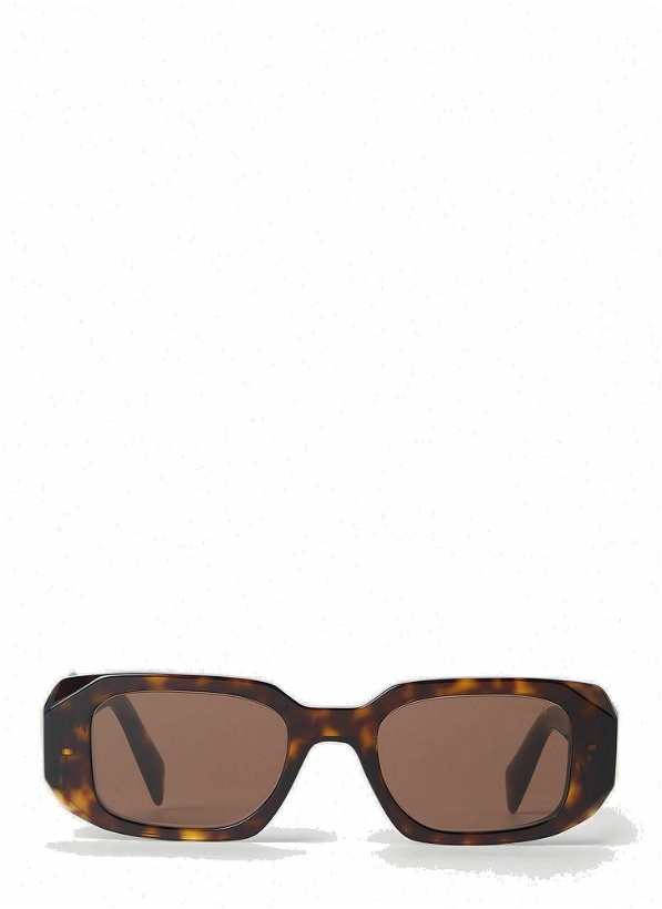 Photo: Prada - Geometric Frame Sunglasses in Brown