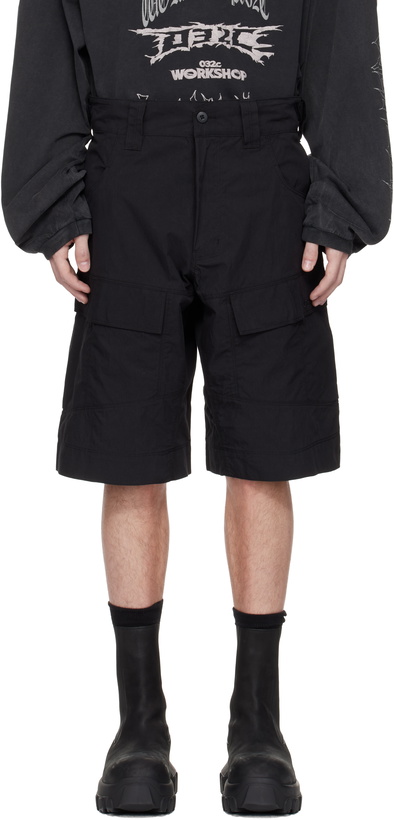 Photo: 032c Black 'My Own Mind' Utility Shorts