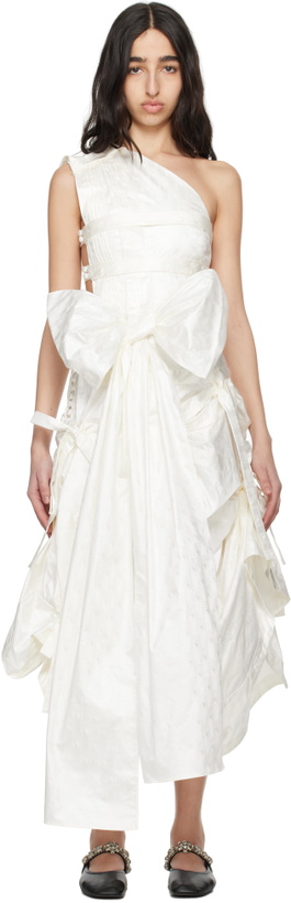 Photo: SUPER YAYA Off-White Beatrice Midi Dress