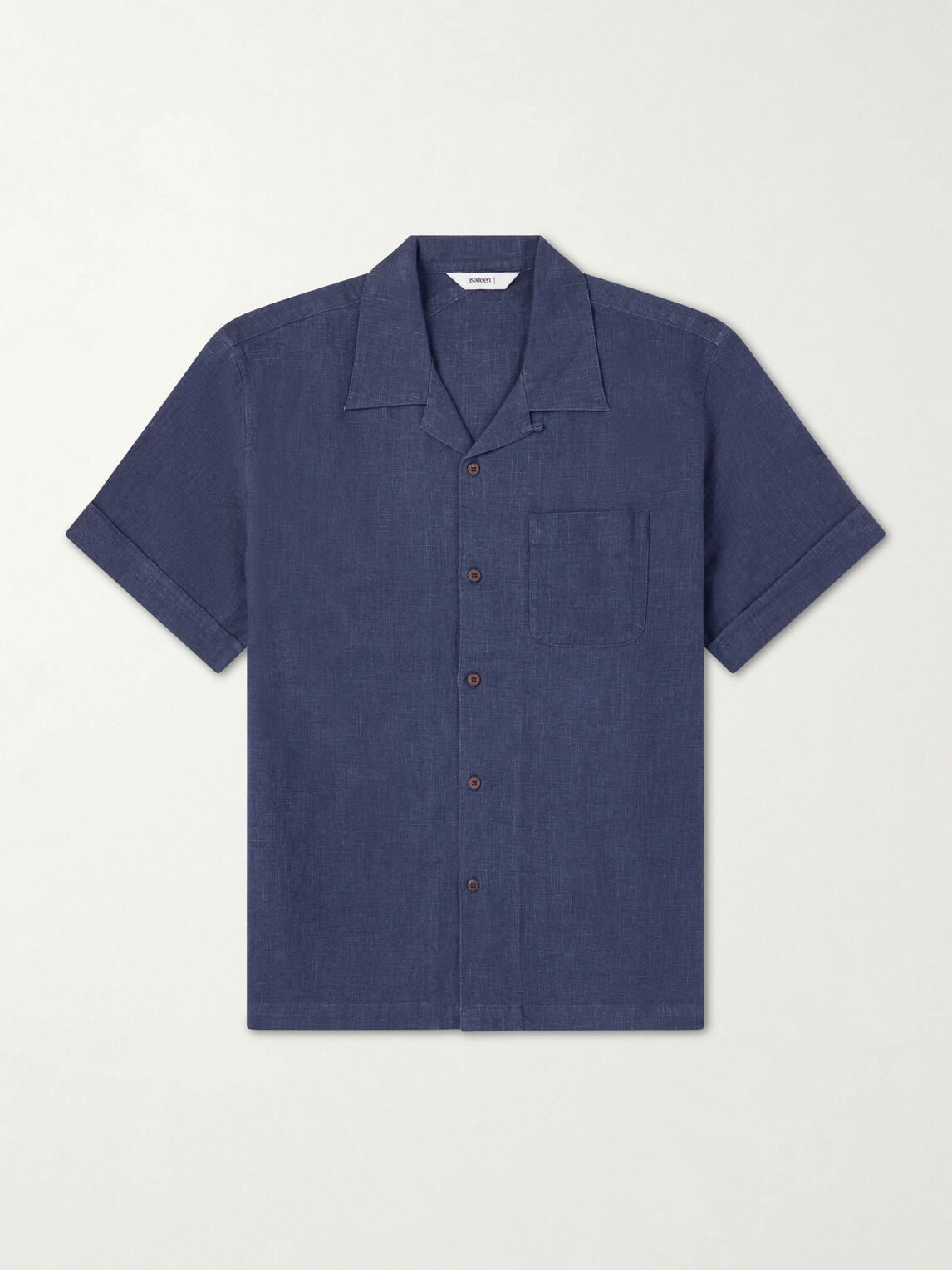 3sixteen - Convertible-collar Linen and Cotton-Blend Shirt - Blue