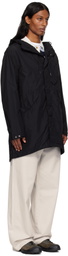 C.P. Company Black Flatt Nylon Goggle Fishtail Parka Coat