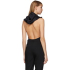 Balmain Black Hooded Bodysuit