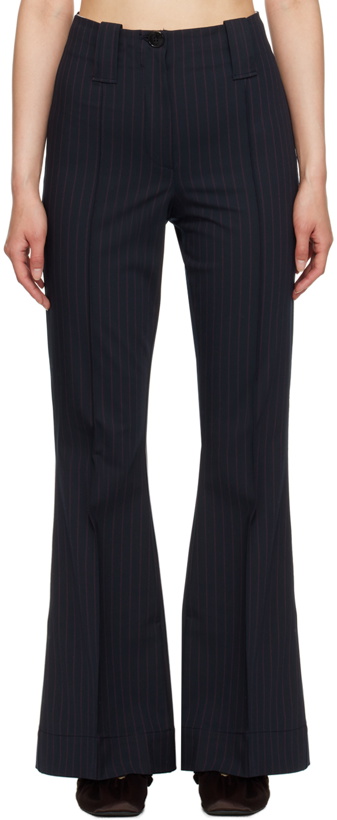 Photo: GANNI Navy Striped Trousers