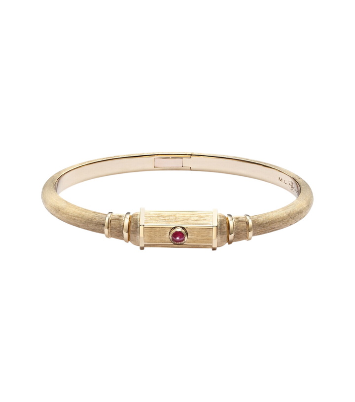 Photo: Marie Lichtenberg Baby 18kt gold (750/1000) locket bangle with ruby