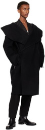 Helmut Lang Black Double-Faced Apex Cocoon Coat