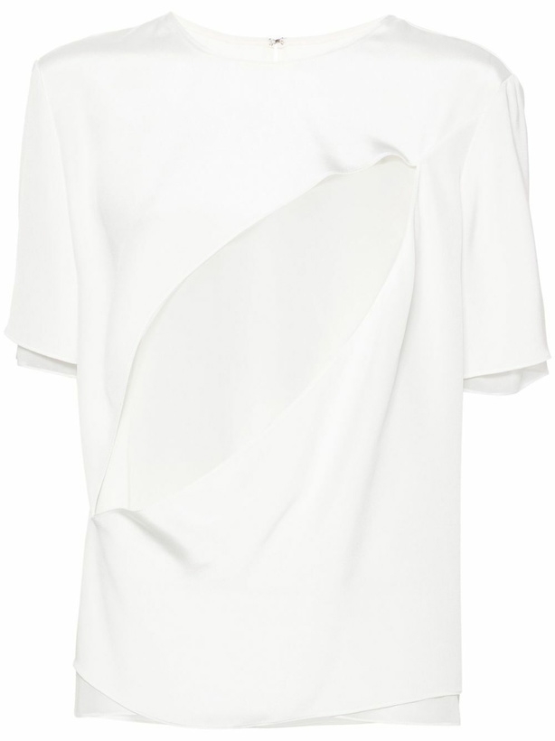 Photo: Peter Do White Layered Silk T-Shirt