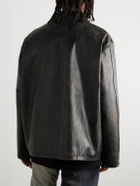 VETEMENTS - Distressed Leather Jacket - Black
