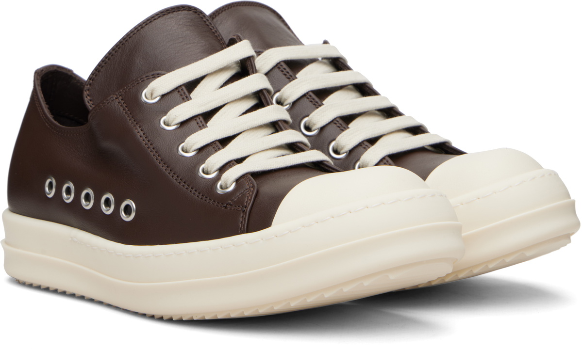 Rick Owens Brown Temple Extreme Low Sneakers