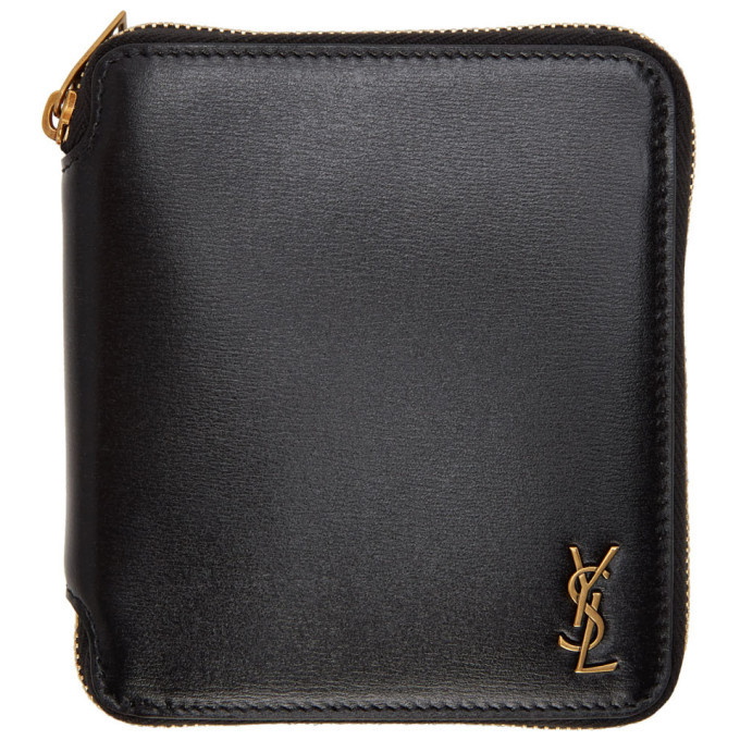 Photo: Saint Laurent Black Tiny Palm Monogramme Wallet