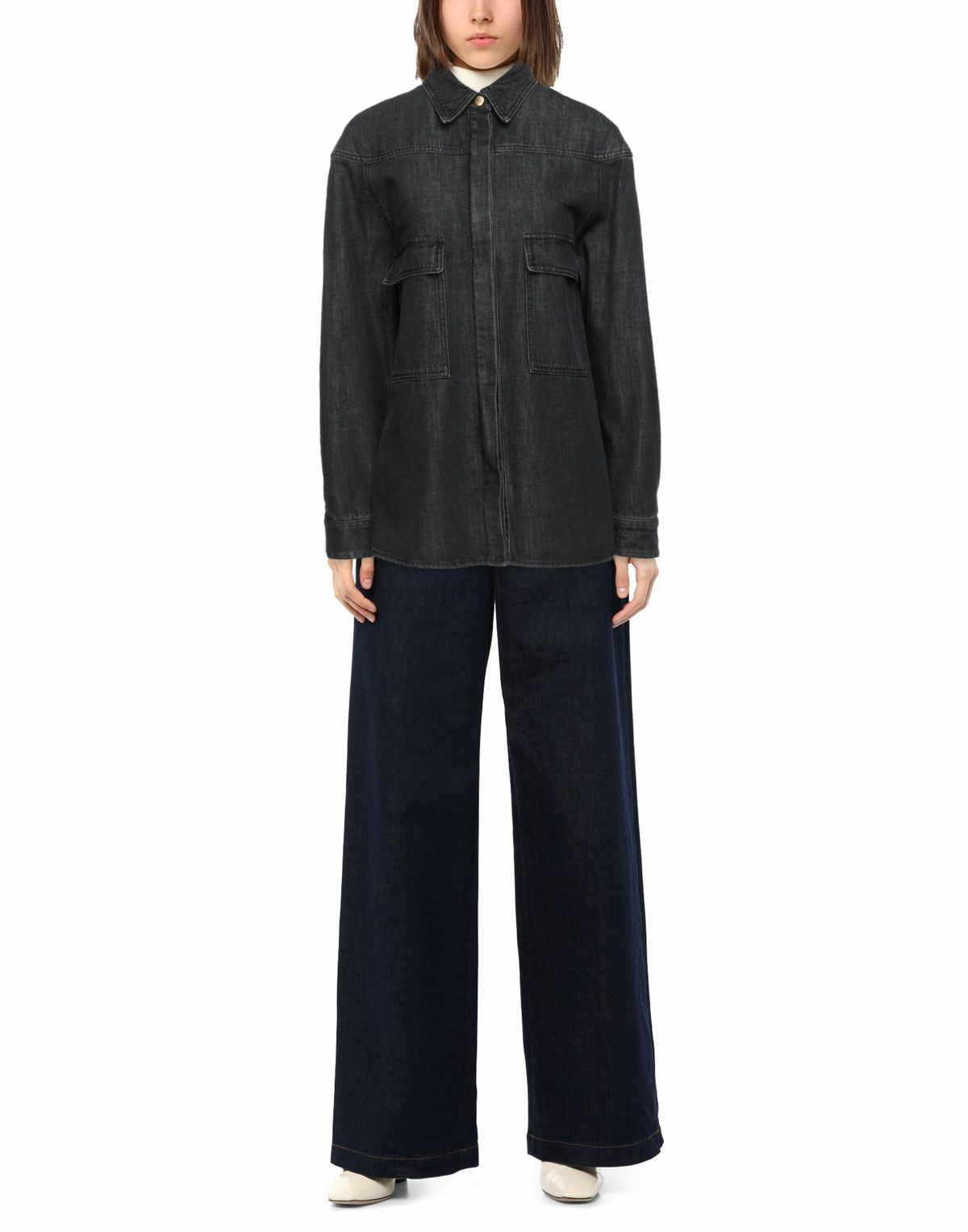 Alberta Ferretti Womens Denim shirt in Black