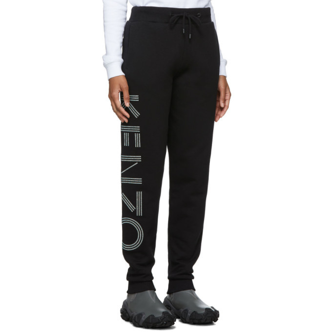 Kenzo Black Sport Glitter Logo Lounge Pants Kenzo