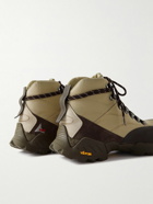 ROA - Andreas Rubber and Suede-Trimmed Canvas Hiking Boots - Brown