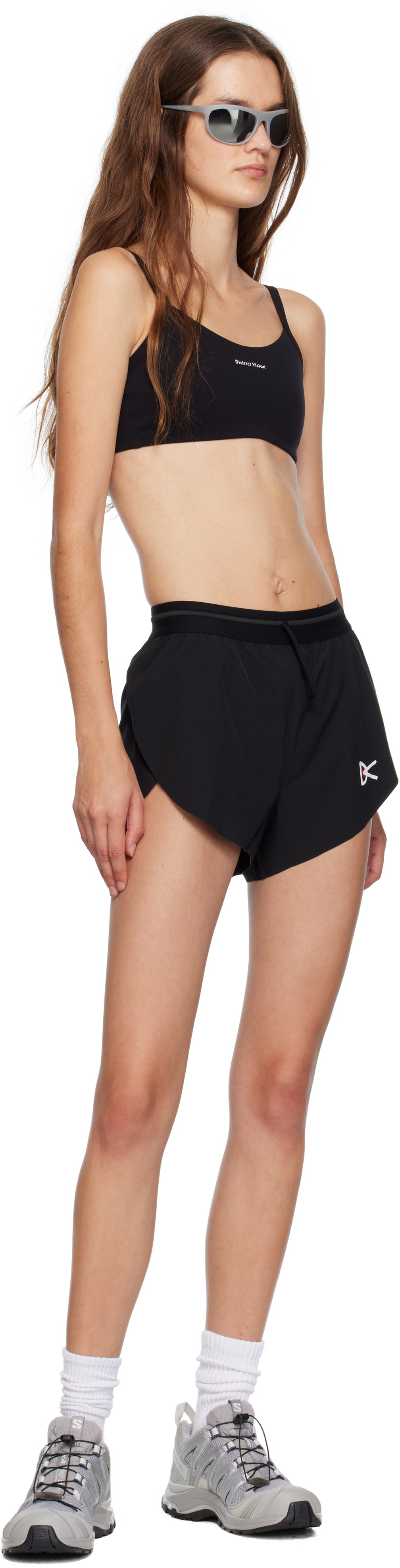 District Vision Black 2in Split Sport Shorts