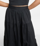 Staud - Sea tiered cotton poplin midi skirt