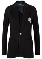 Polo Ralph Lauren Logo-embroidered Cotton-blend Blazer Black