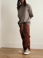 Rick Owens - Bauhaus Tapered Organic Cotton-Blend Poplin Drawstring Cargo Trousers - Burgundy