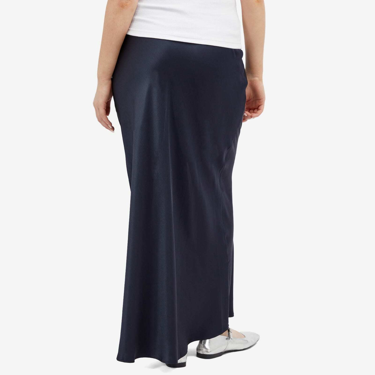 Anine Bing Women's Bar Silk Maxi Skirt in Navy
