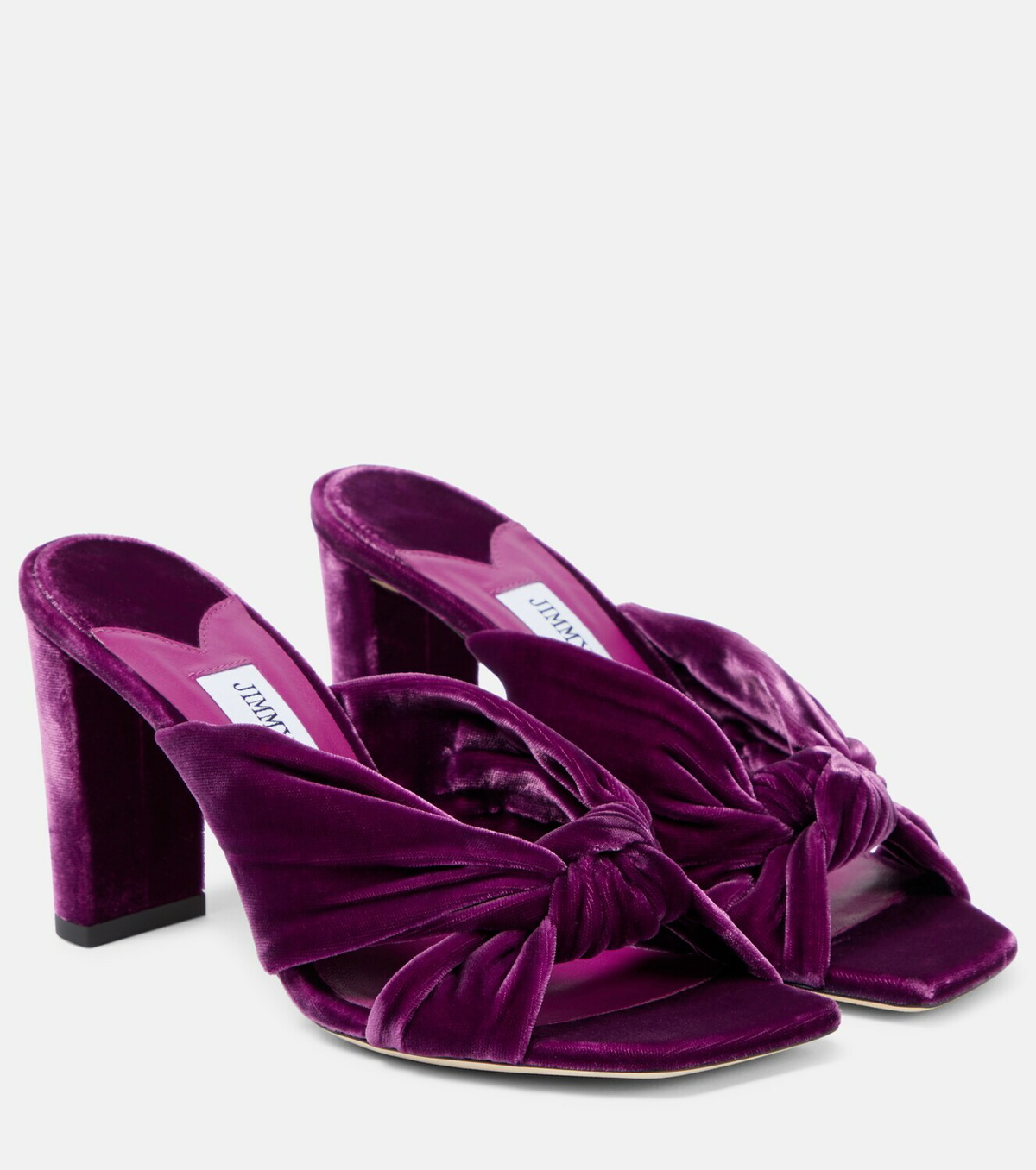 【Jimmy Choo】 Avenue 85ベルベットミュール JIMMY CHOO Avenue 85 knotted velvet mules | NET-A-PORTER