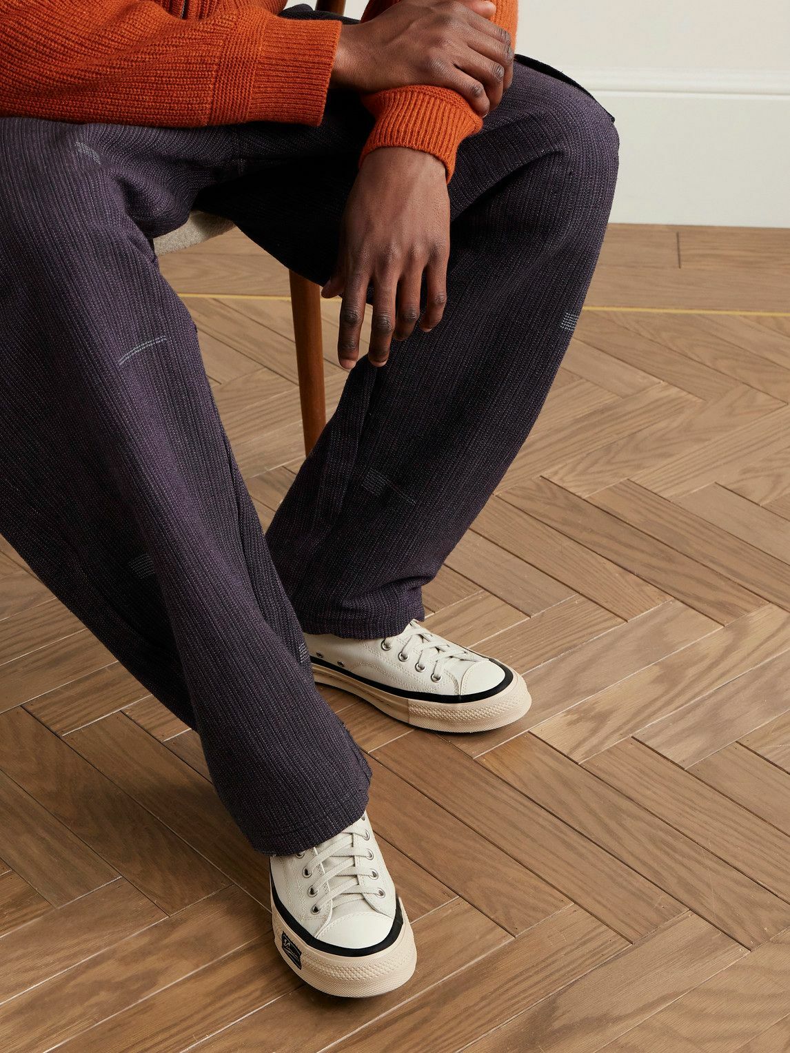 Visvim - Skagway Lo Leather-Trimmed Canvas Sneakers - Neutrals
