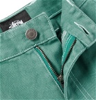 Stüssy - Wide-Leg Garment-Dyed Bull Denim Jeans - Green