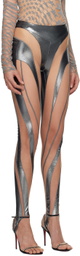 Mugler Silver Sheer Spiral Leggings