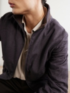 Herno - Silk and Cashmere-Blend Twill Bomber Jacket - Gray