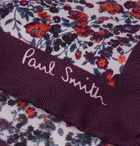 Paul Smith - Floral-Print Silk-Twill Pocket Square - Purple