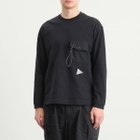 and wander Men's Heavy Cotton Longsleeve Pocket T-Shirt in Black