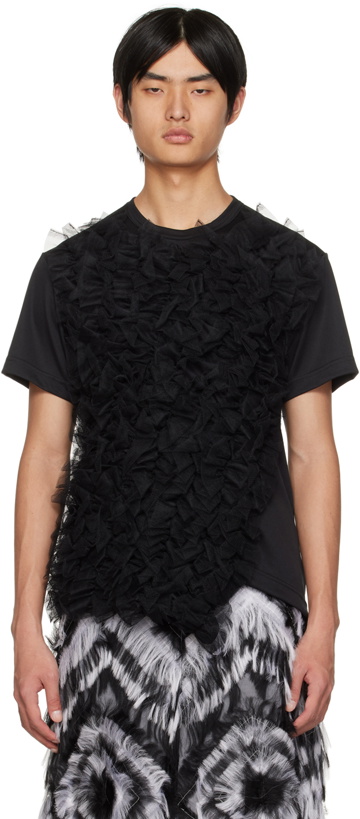 Photo: Comme des Garçons Homme Plus Black Ruched T-Shirt