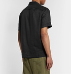 Monitaly - Camp-Collar Printed Cotton Shirt - Black