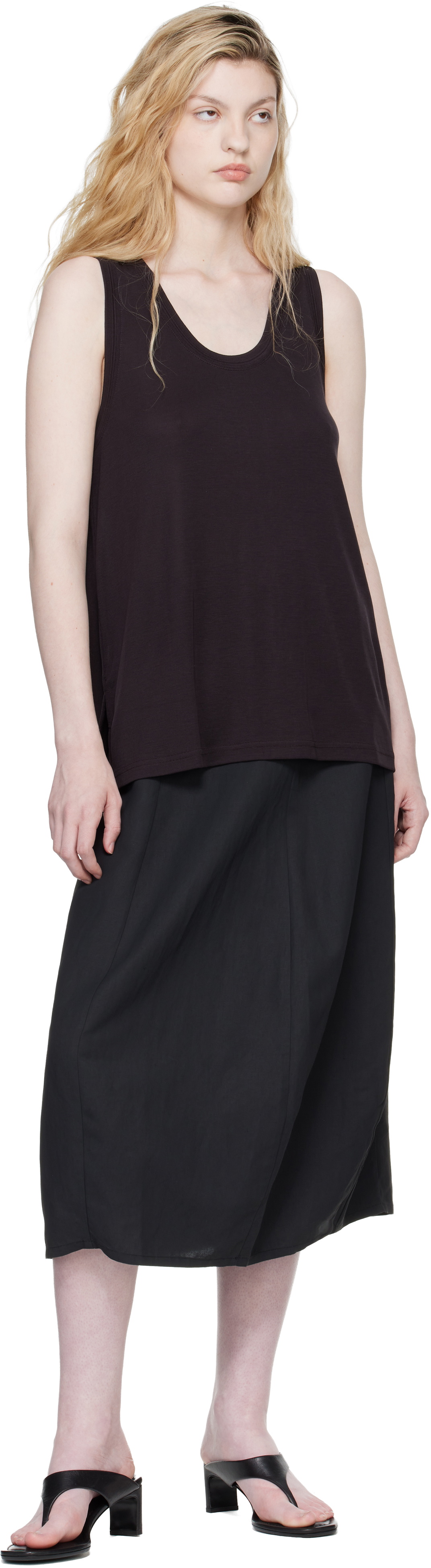 Studio Nicholson Burgundy Votan Jersey Tank Top