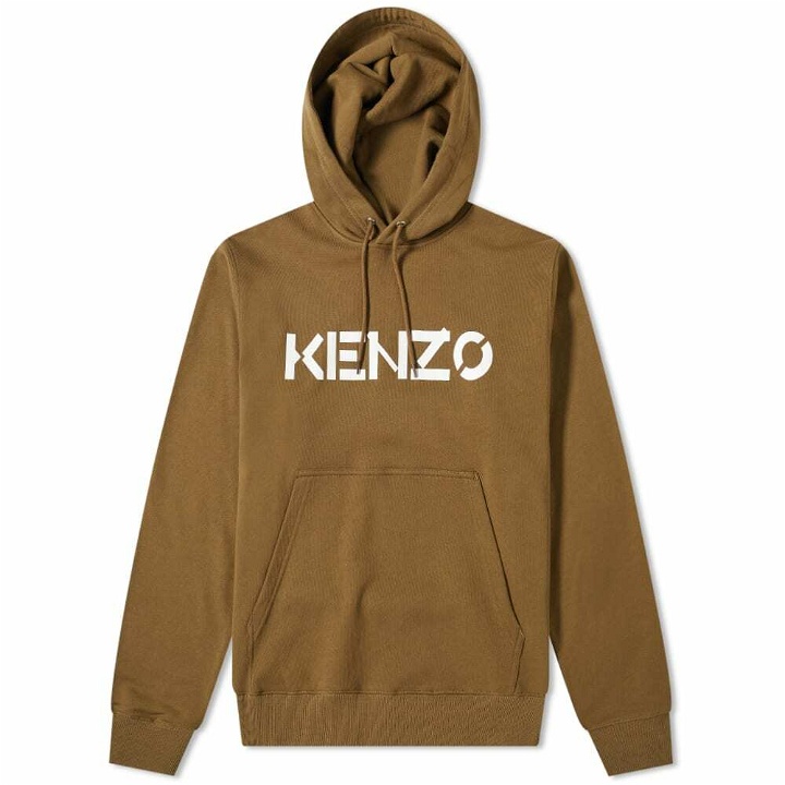 Photo: Kenzo Men's Bi-Colour Logo Popover Hoody in Khaki