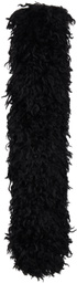 Anna Sui Black Faux Curly Lamb Fur Long Scarf