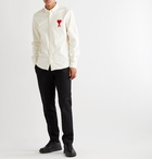 AMI - Logo-Appliquéd Cotton Shirt - White