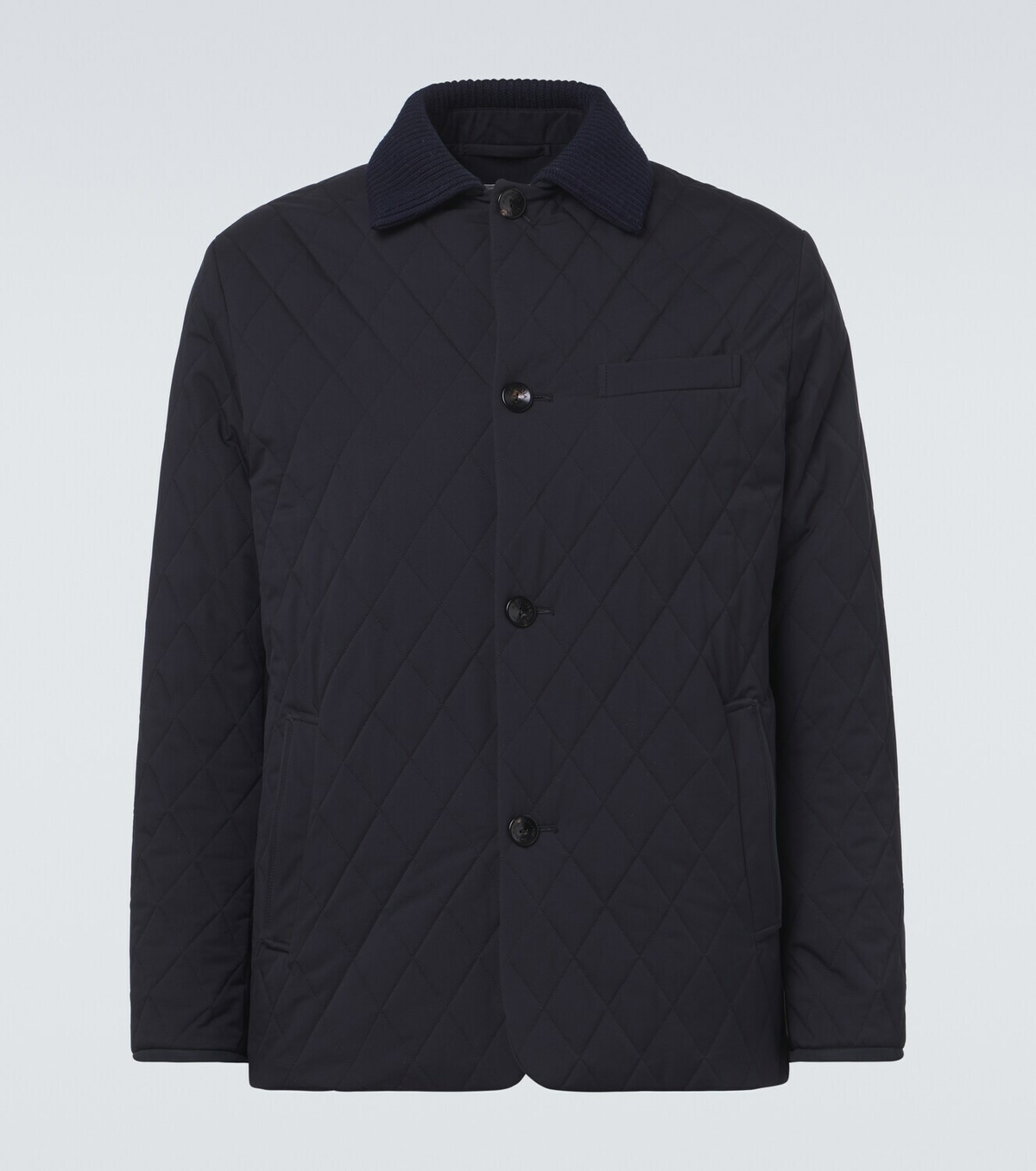 Agnona Quilted wool-trimmed jacket