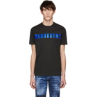 Dsquared2 Black and Blue Acid Glam Punk Cool Fit T-Shirt