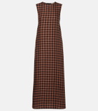 Asceno Tallin gingham linen maxi dress