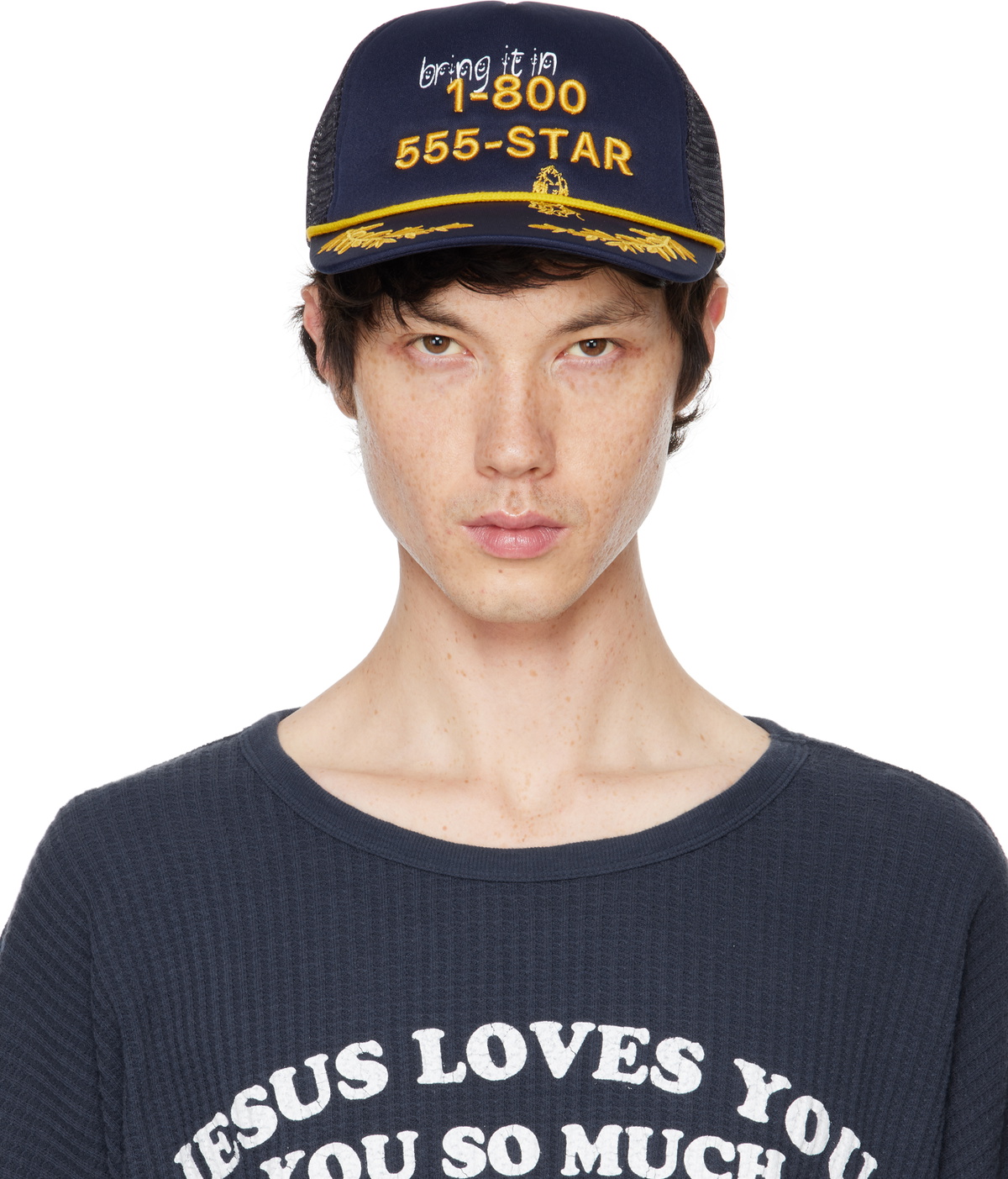 PALY Navy 555-Star Trucker Cap
