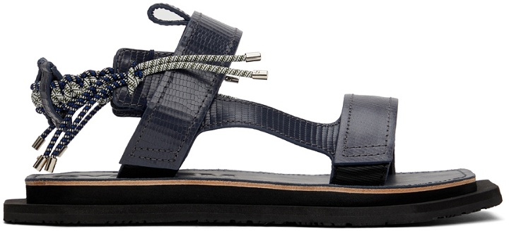 Photo: System Navy & Black Leather Sandals