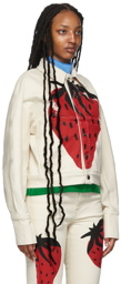 JW Anderson White Strawberry Volume Sleeve Jacket