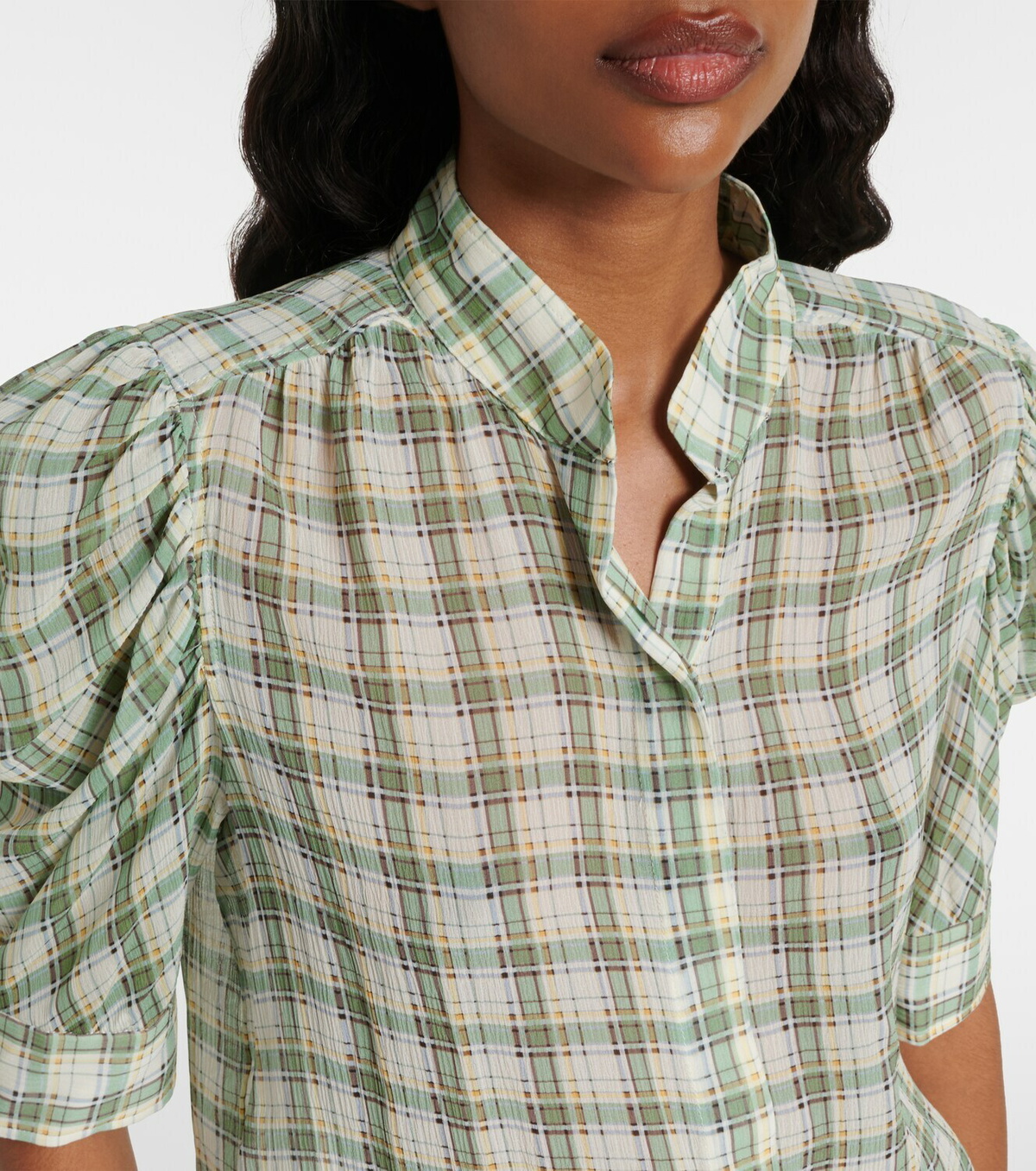 Frame Gillian checked silk blouse