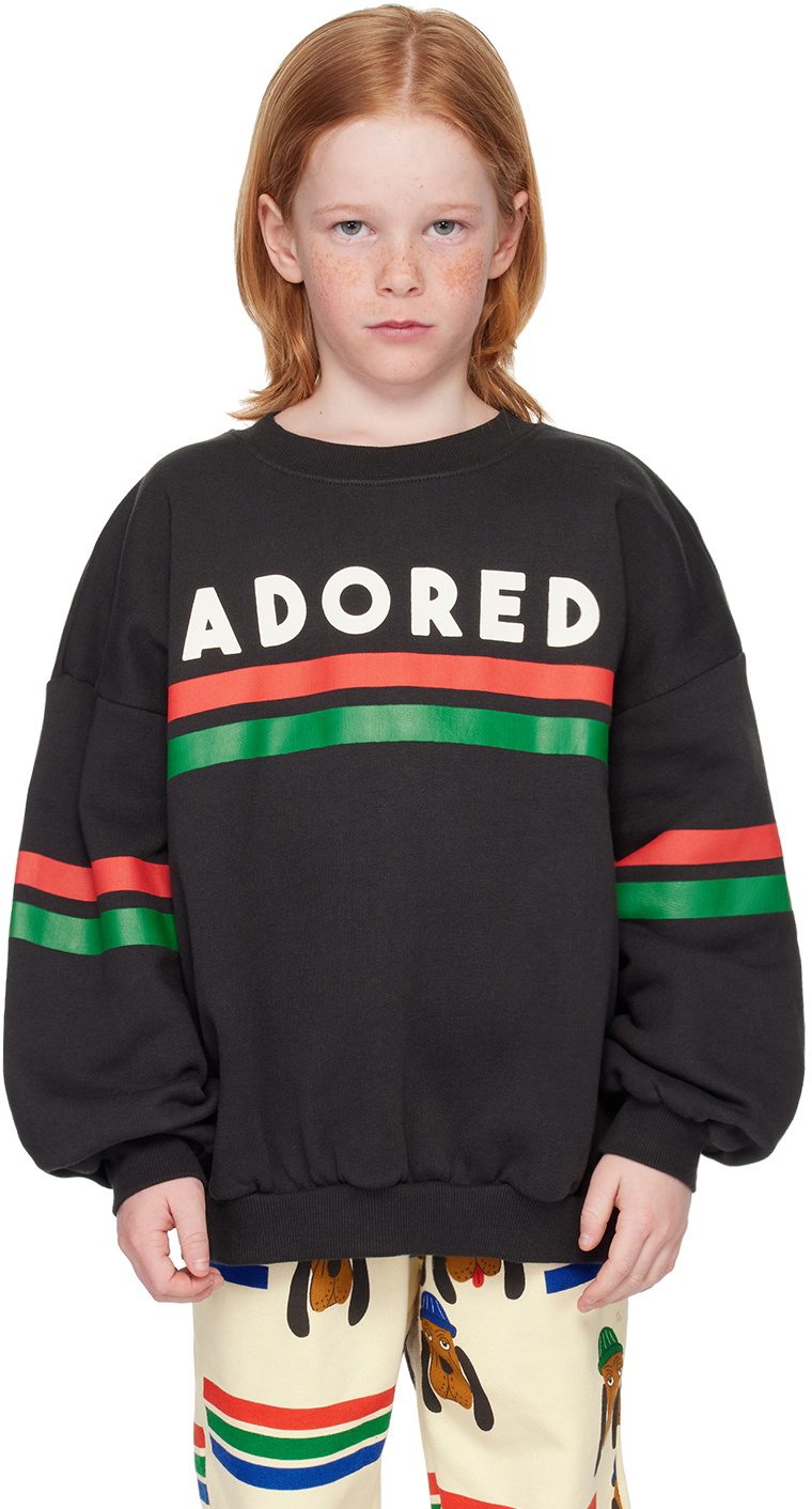 Mini Rodini Kids Black 'Adored' Sweatshirt Mini Rodini