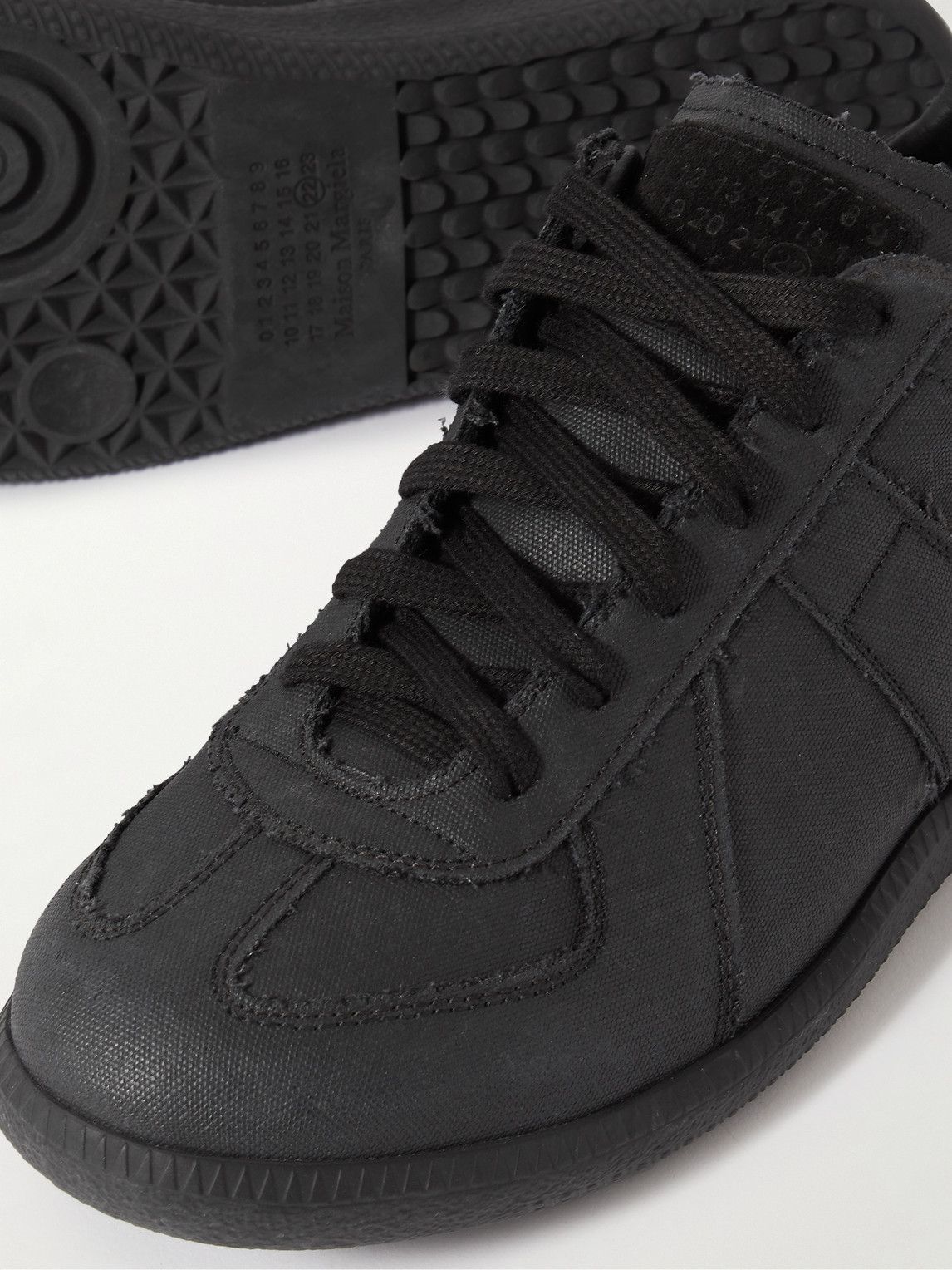 Maison Margiela - Replica Distressed Coated-Canvas Sneakers
