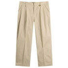 Casablanca Men's Pleated Straight Leg Trouser in Beige
