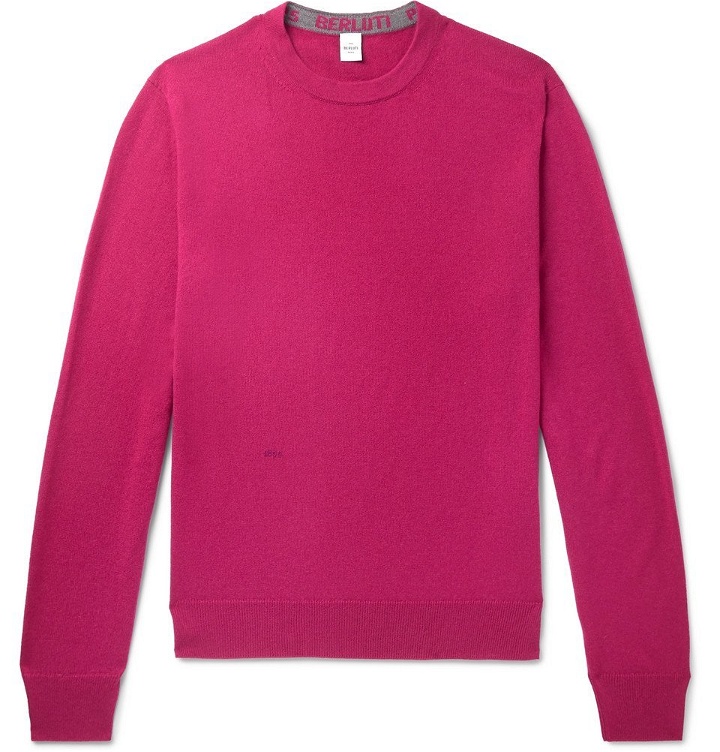 Photo: Berluti - Cashmere and Mulberry Silk-Blend Sweater - Pink