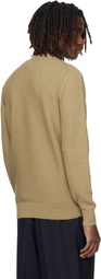 BOSS Beige Cotton Knitted Structure Sweater