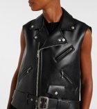 Junya Watanabe Faux leather and jersey maxi dress