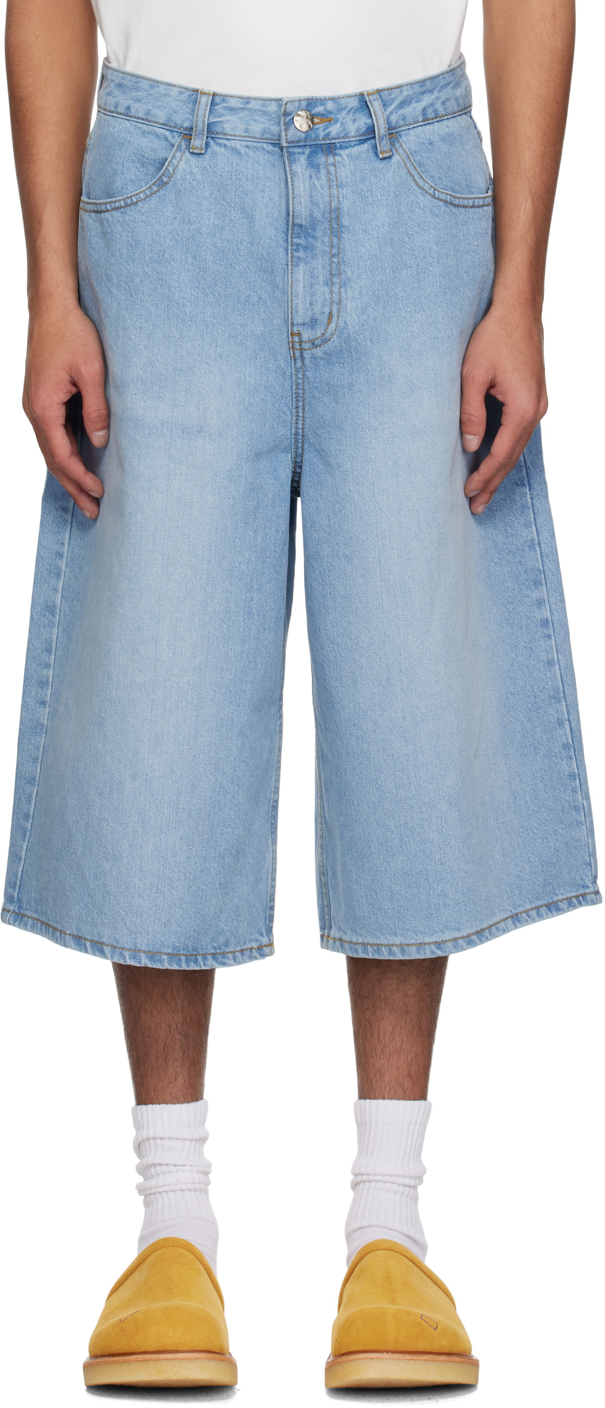 ADER error Gray Wide-Leg Denim Shorts ADER error