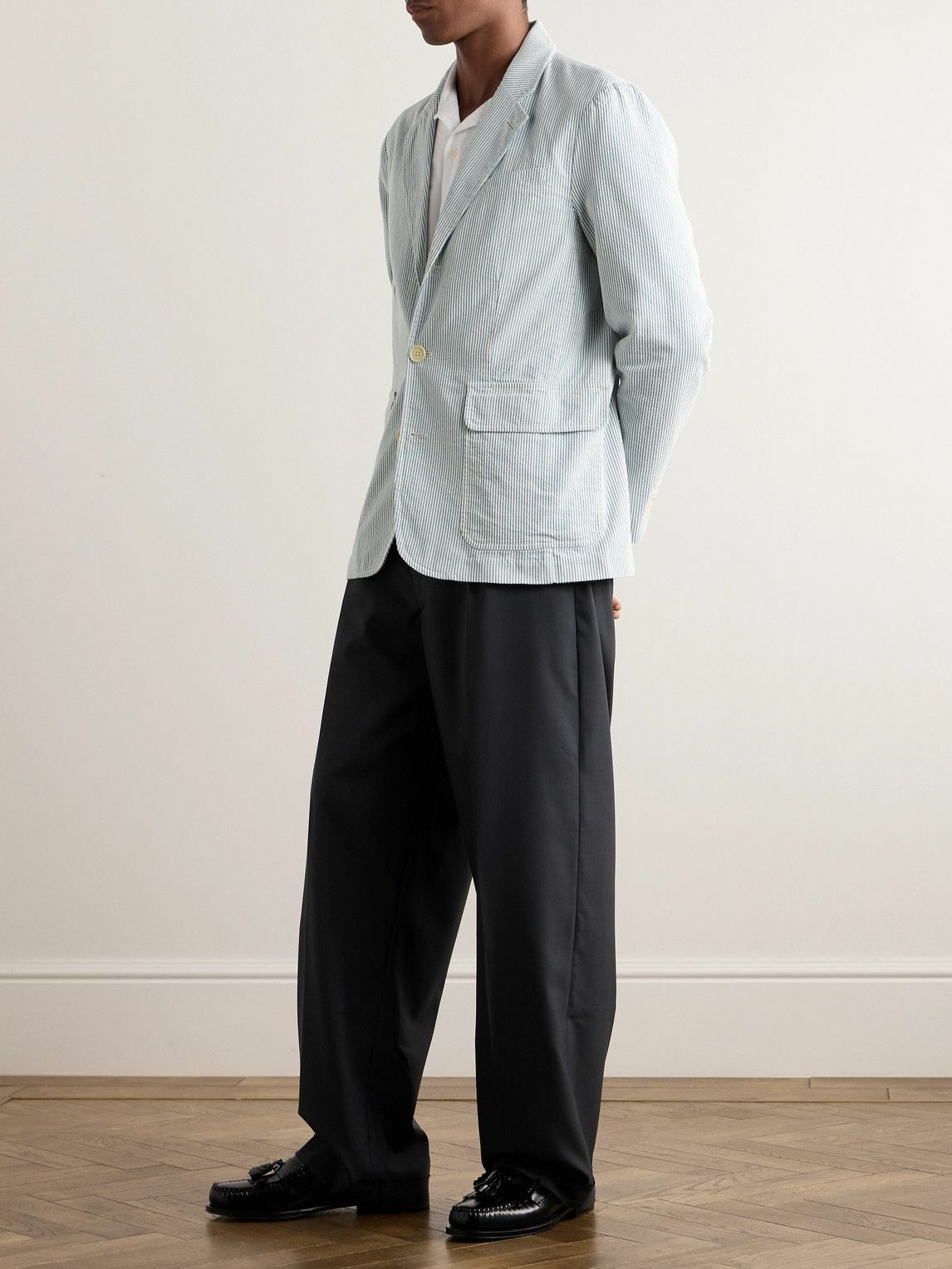 Alex Mill - Mill Striped Cotton-Seersucker Blazer - Blue